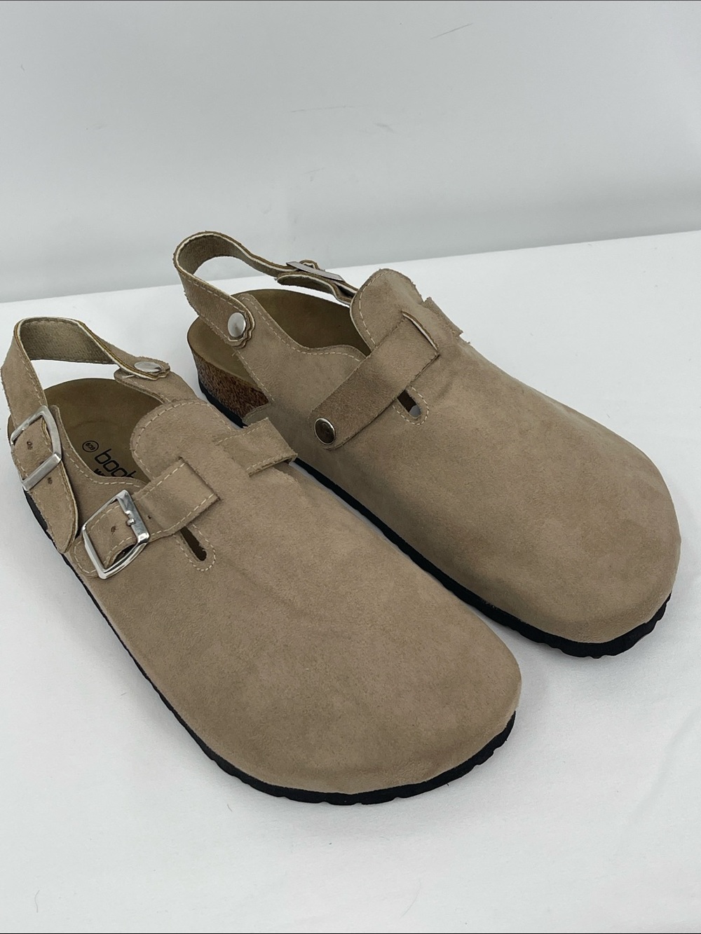 Boohoo Taupe Suede Men’s Slip-On Clog Loafers UNISEX 39 NWOT